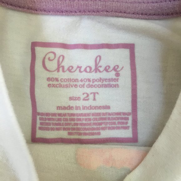 Cherokee "I Love Sweets" Colorful Macarons T-shirt, French Vanilla, Size 2 - Picture 6 of 6